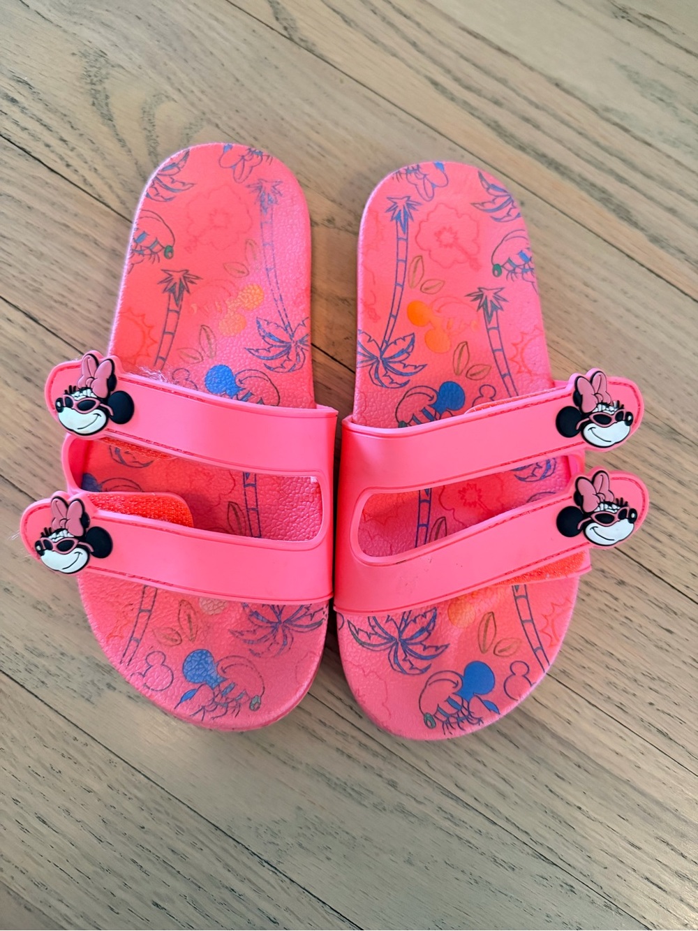 Disney Pink Minnie Mouse Double Strap Slide Sandals